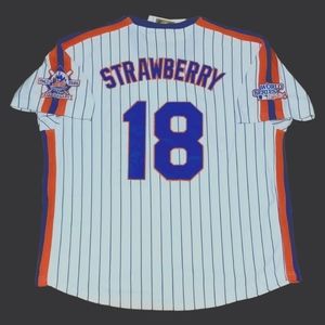 Darryl Strawberry Jersey New York Mets 1986 Throwback Stitched NEW SALE!…
